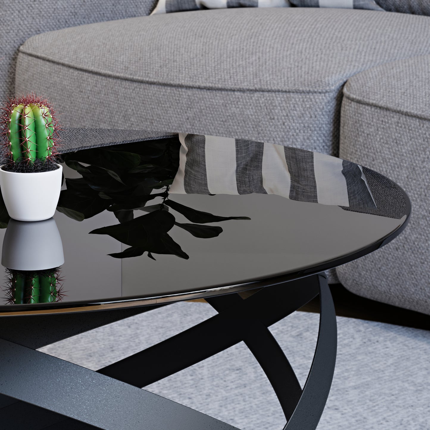 Firenze (Vetro Dark Grey, Nero)