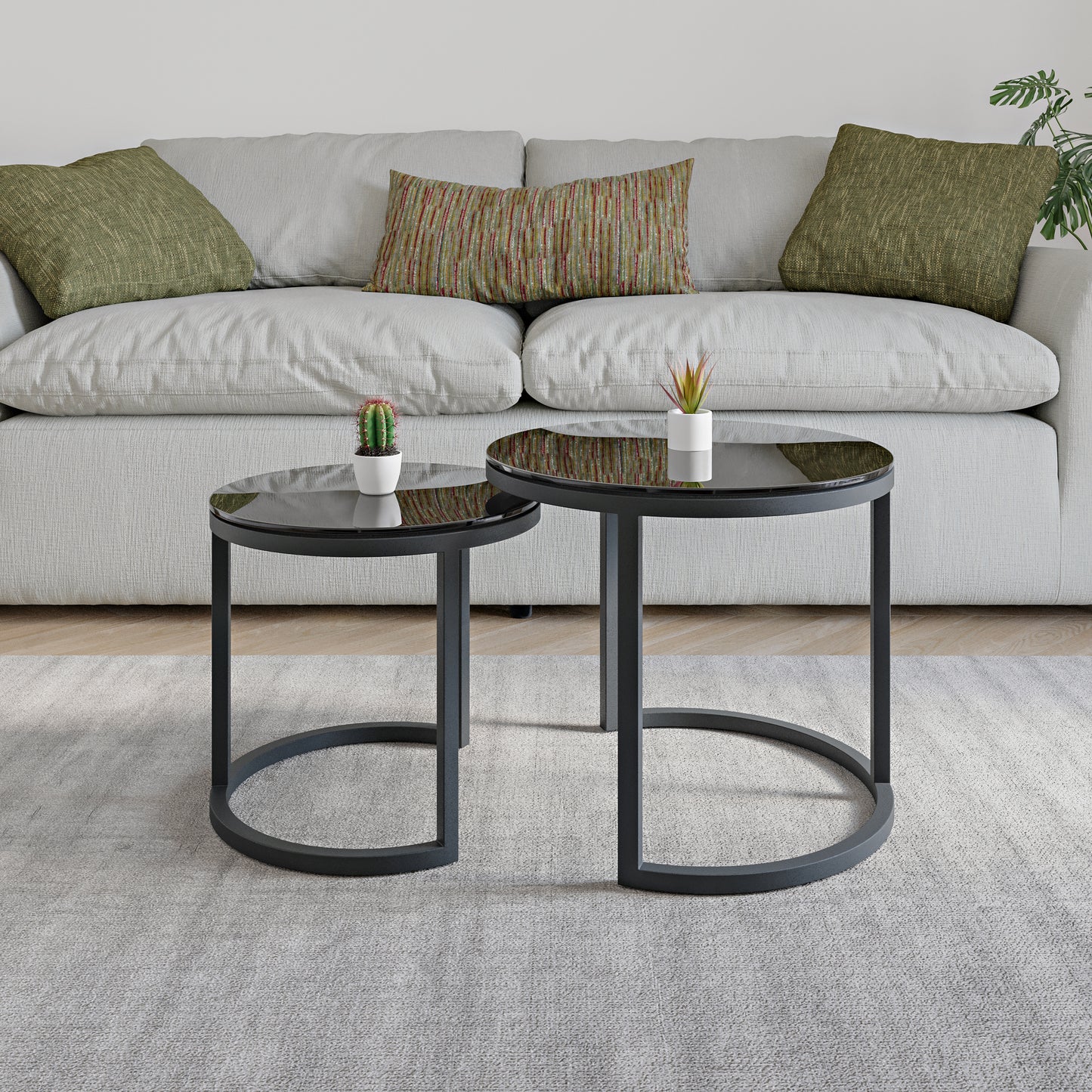 Modena (Vetro Dark Grey, Nero)